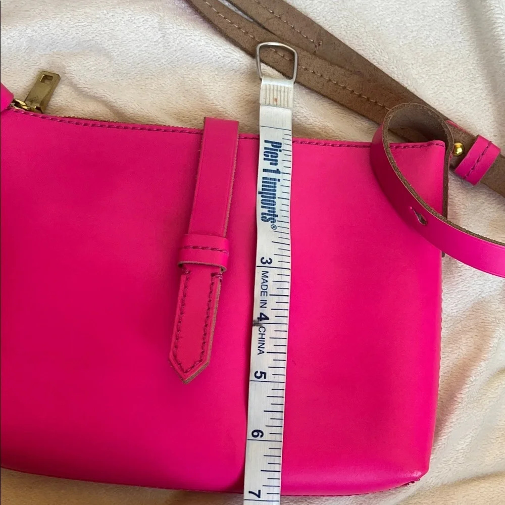 J. Crew Leather Vibrant Pink Crossbody Bag - Picture 7 of 12